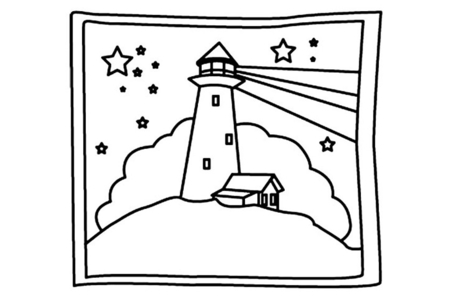Printable coloring pages: Lighthouse 02 – 10 Doigts