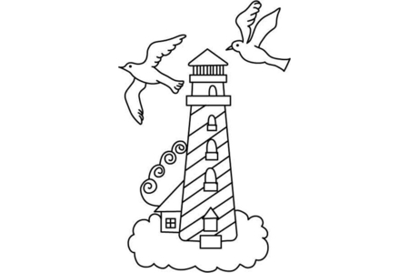 Printable coloring pages: Lighthouse 05 – 10 Doigts