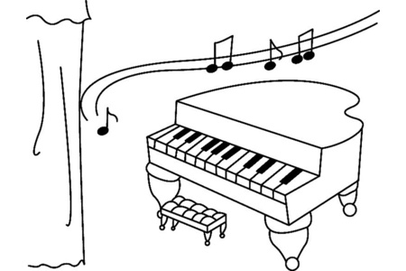 Printable coloring pages: Piano 01 – 10 Doigts