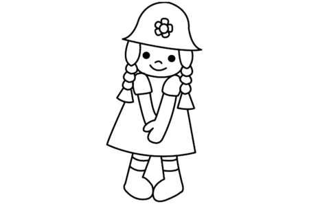 Dibujos para imprimir : Muñeca 11 – 10 Doigts