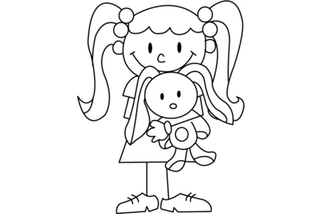 Dibujos para imprimir : Muñeca 17 – 10 Doigts
