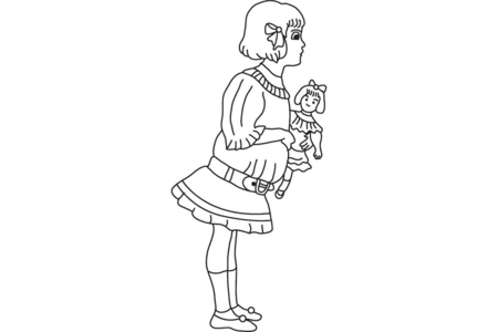 Printable coloring pages: Doll 21 – 10 Doigts
