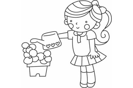 Printable coloring pages: Doll 23 – 10 Doigts