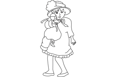 Printable coloring pages: Doll 24 – 10 Doigts