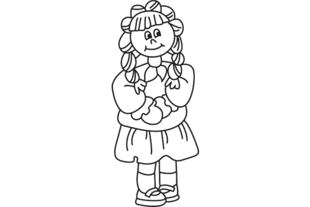 Printable coloring pages: Doll 25 – 10 Doigts