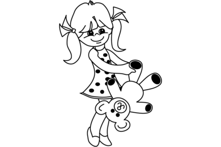 Printable coloring pages: Doll 28 – 10 Doigts