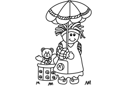 Printable coloring pages: Doll 32 – 10 Doigts