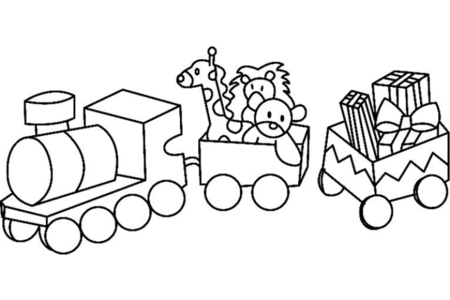 Printable coloring pages: Train 01 – 10 Doigts