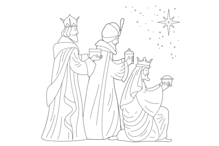 Printable coloring pages: Three-Wise-Men-01 – 10 Doigts