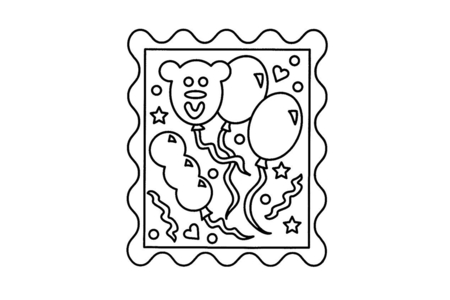 Printable coloring pages: Balloon 05 – 10 Doigts