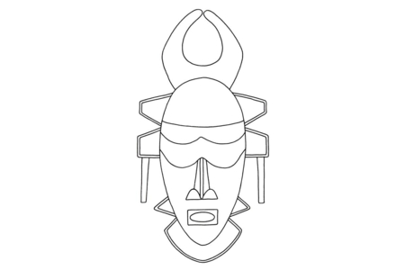 Printable coloring pages: Mask 03 – 10 Doigts