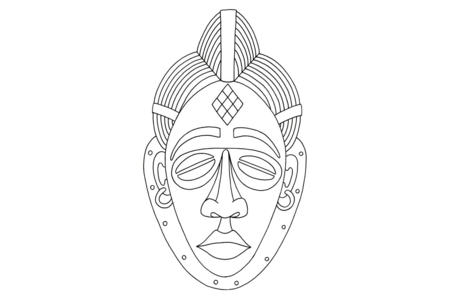 Printable coloring pages: Mask 04 – 10 Doigts