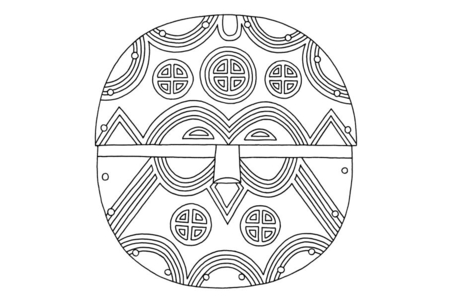 Printable coloring pages: Mask 05 – 10 Doigts