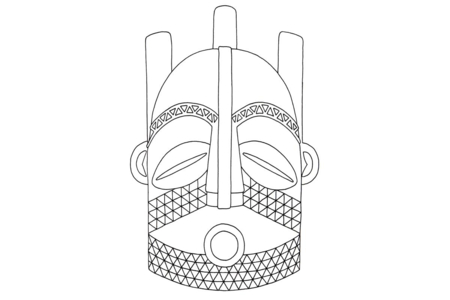 Printable coloring pages: Mask 14 – 10 Doigts