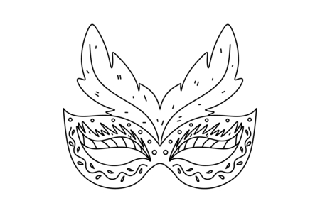 Printable coloring pages: Mask 16 – 10 Doigts