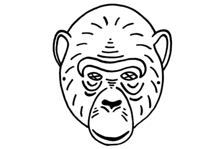 Printable coloring pages: Chimpanzee mask – 10 Doigts