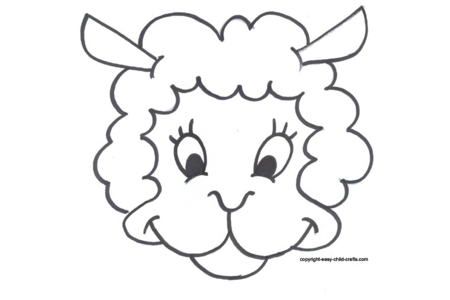 Printable coloring pages: Sheep mask – 10 Doigts