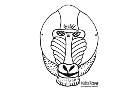 Printable coloring pages: Monkey mask – 10 Doigts