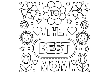 Printable coloring pages: Mother's Day 01 – 10 Doigts
