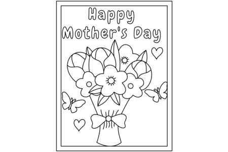 Printable coloring pages: Mother's Day 03 – 10 Doigts