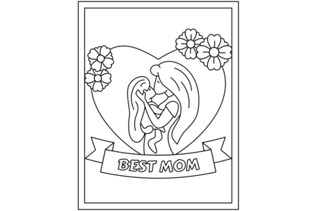 Printable coloring pages: Mother's Day 04 – 10 Doigts