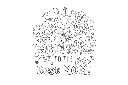 Printable coloring pages: Mother's Day 07 – 10 Doigts