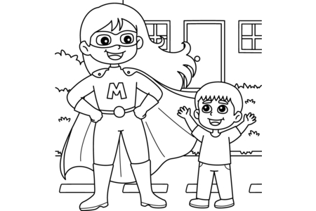 Printable coloring pages: Mother's Day 08 – 10 Doigts