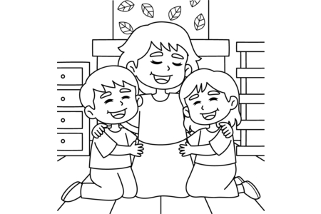 Printable coloring pages: Mother's Day 09 – 10 Doigts