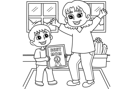 Printable coloring pages: Mother’s Day 10 – 10 Doigts