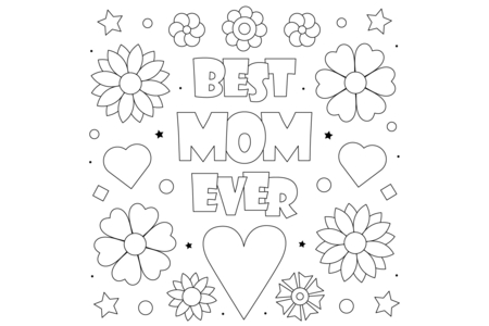 Printable coloring pages: Mother's Day 11 – 10 Doigts