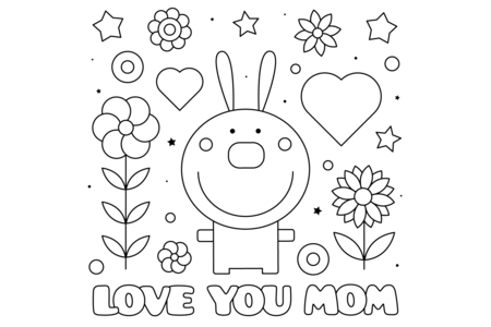 Printable coloring pages: Mother's Day 12 – 10 Doigts