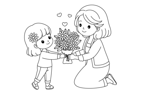 Printable coloring pages: Mother’s Day 14 – 10 Doigts