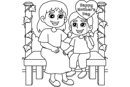 Printable coloring pages: Mother’s Day 18 – 10 Doigts