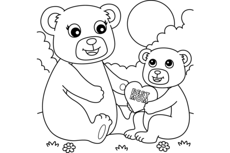 Printable coloring pages: Mother's Day 20 – 10 Doigts