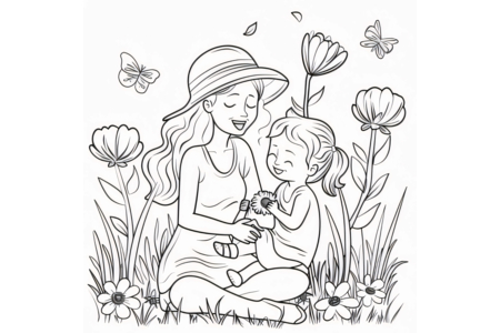 Printable coloring pages: Mother's Day 22 – 10 Doigts
