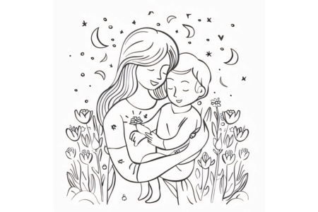 Printable coloring pages: Mother's Day 23 – 10 Doigts