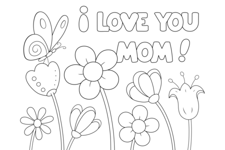 Printable coloring pages: Mother's Day 25 – 10 Doigts
