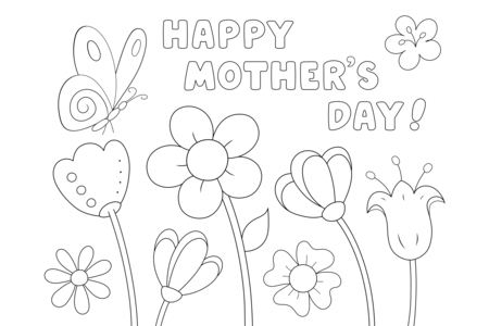 Printable coloring pages: Mother’s Day 27 – 10 Doigts