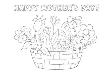 Printable coloring pages: Mother’s Day 28 – 10 Doigts