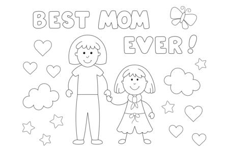 Printable coloring pages: Mother's Day 29 – 10 Doigts