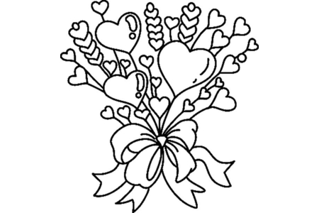 Printable coloring pages: Mother's Day Heart 01 – 10 Doigts