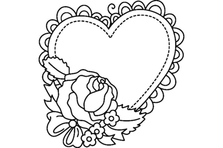 Printable coloring pages: Mother's Day Heart 02 – 10 Doigts