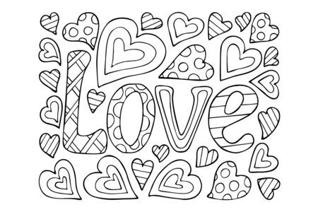 Printable coloring pages: Mother's Day Heart 06 – 10 Doigts