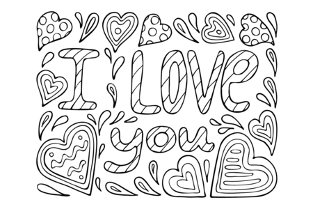 Printable coloring pages: Mother's Day Heart 07 – 10 Doigts