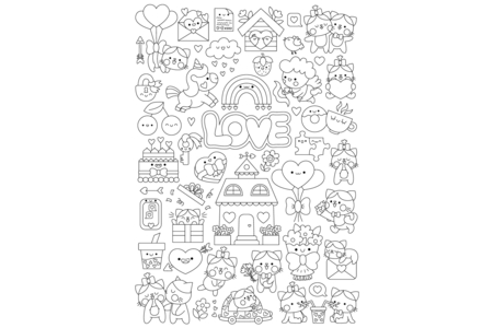 Printable coloring pages: Mother’s Day Heart 08 – 10 Doigts