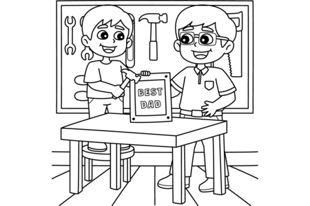 Dibujos para imprimir : Día del Padre 14 – 10 Doigts
