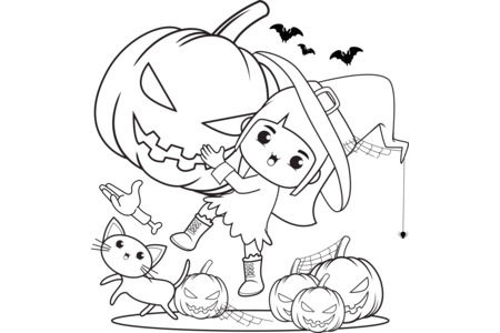 Dibujos para imprimir : Halloween10 – 10 Doigts