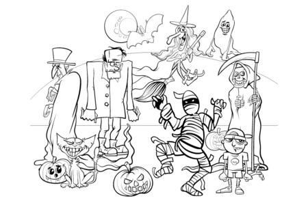 Printable coloring pages: Halloween20 – 10 Doigts