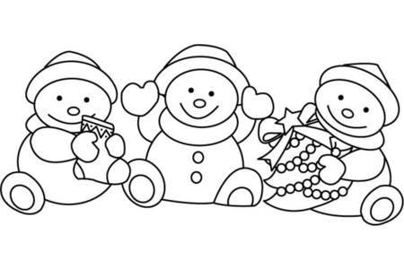 Printable coloring pages: Snowman 01 – 10 Doigts