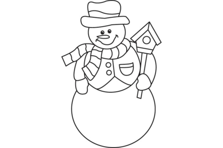 Printable coloring pages: Snowman 02 – 10 Doigts
